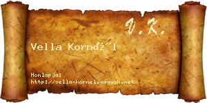 Vella Kornél névjegykártya